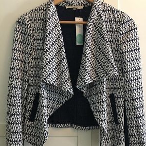 41 Hawthorn Blue & White Cropped Cardigan. NWT. S